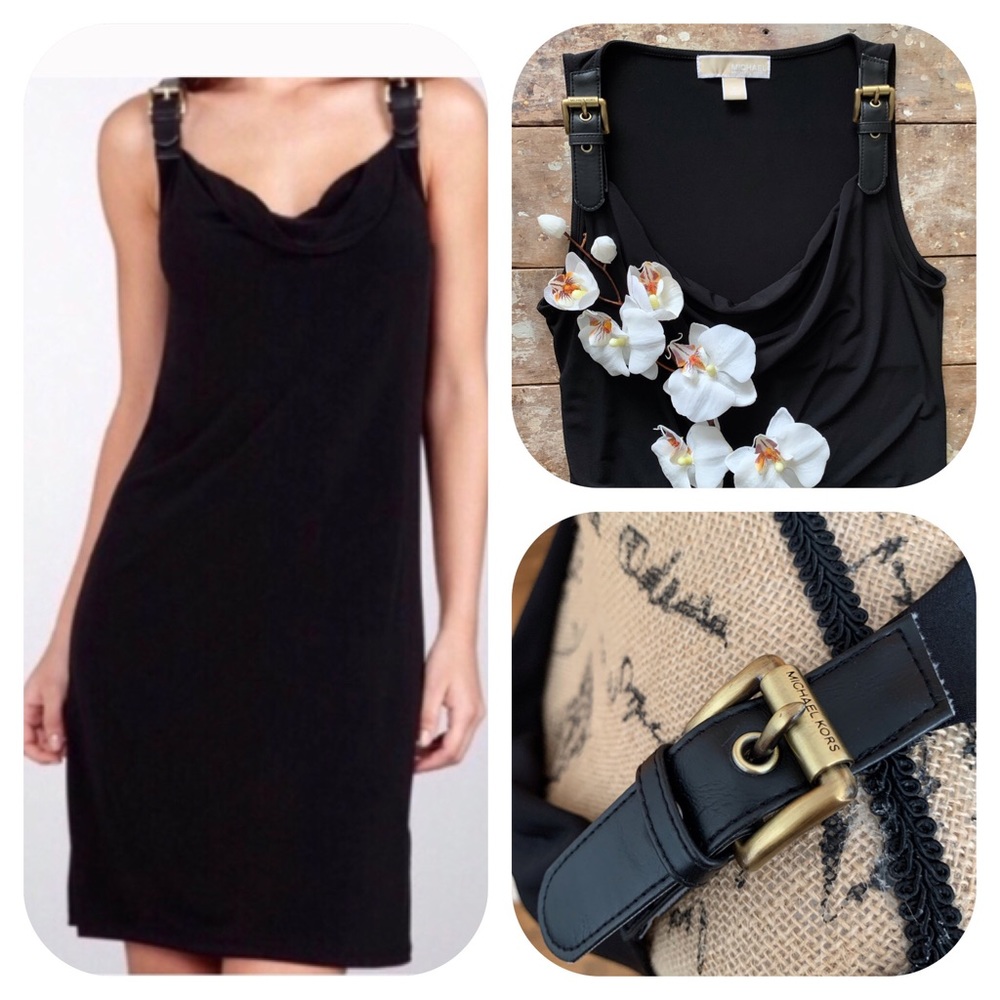 Michael Kors Belted Shoulder Straps Dress